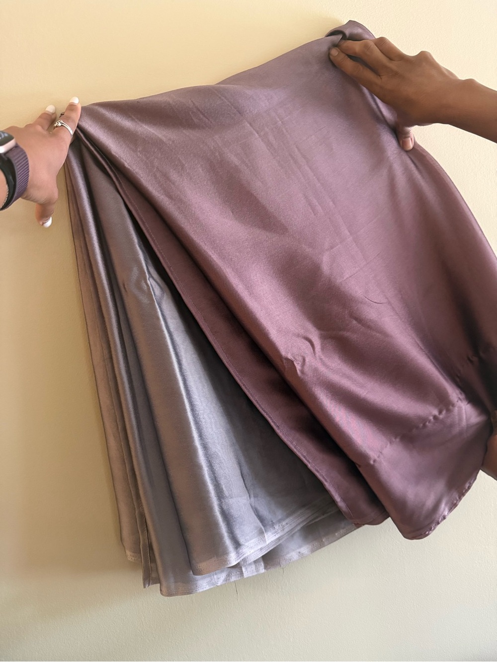 Mauve Chiffon Sari, shaded, with blouse stitched